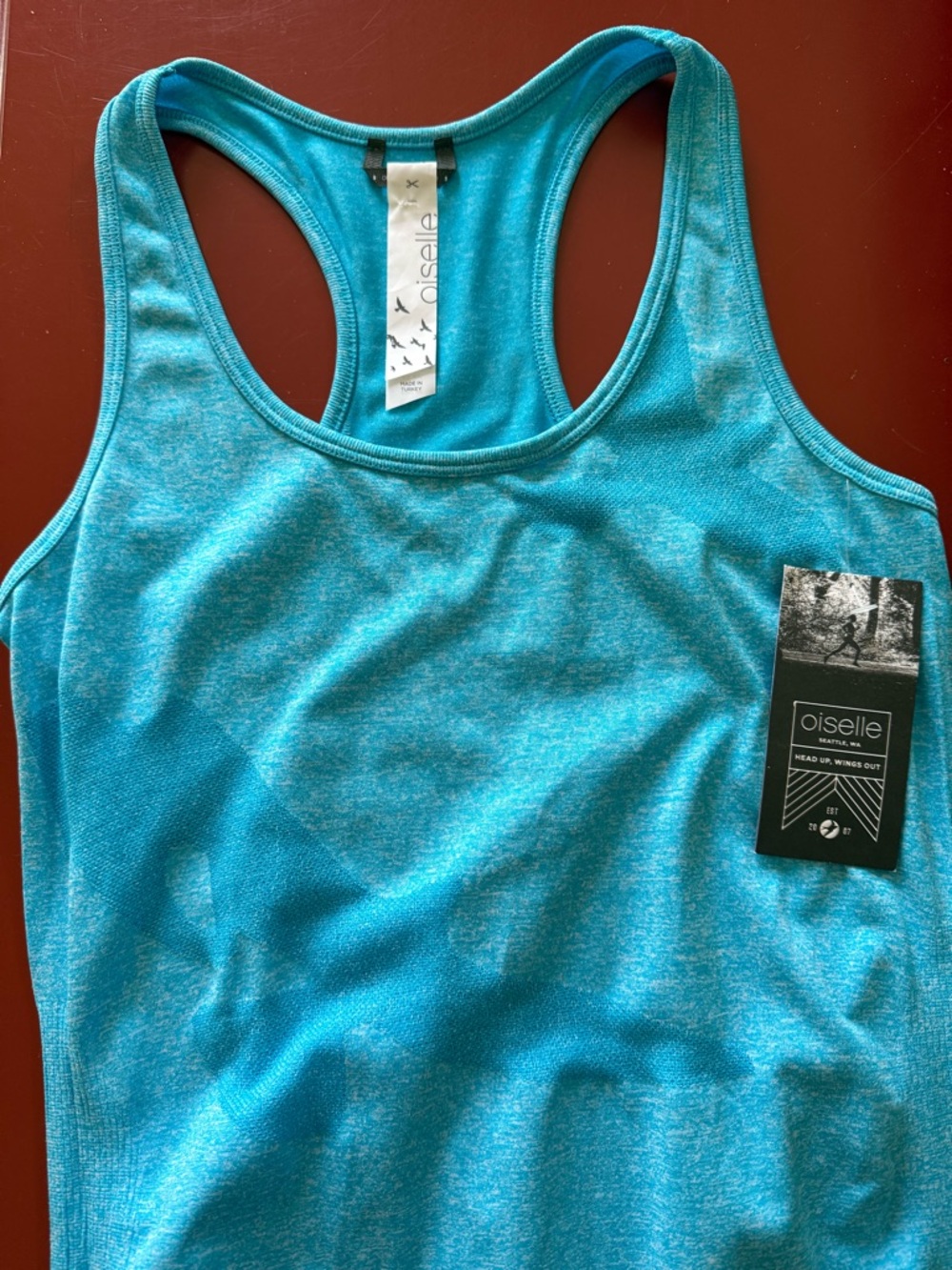 oiselle turquoise racerback training tank